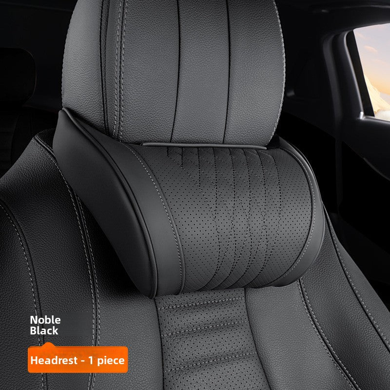 Nappa Leather Memory Foam Car Seat Headrest Neck Pillow Cushion