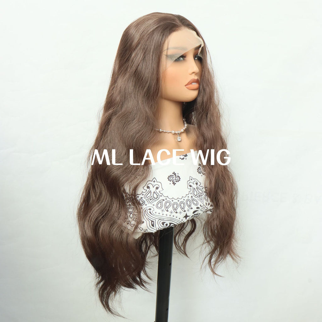 Lady with long flowing hair and headwear