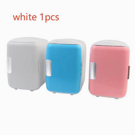 4L Portable Car and Home Mini Fridge, Cooling and Warming Refrigerator, 12V/110V-220V, Blue Pink White
