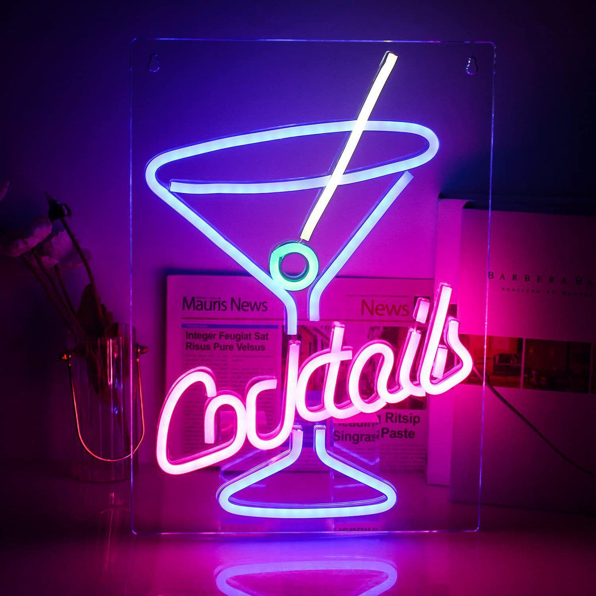 Neon light wall decoration teemdrop