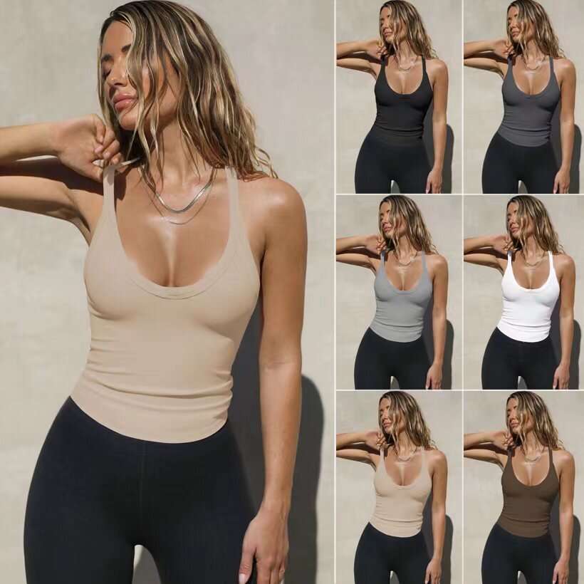 Women's Slim Fit Knitted Vest Short Sleeve Solid Color Pullover Top teemdrop