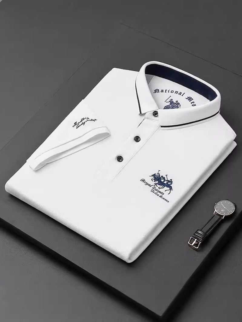 Men's Short Sleeve Embroidered Polo Shirt