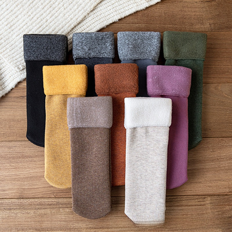 Fleece-Lined Thermal Winter Socks for Women