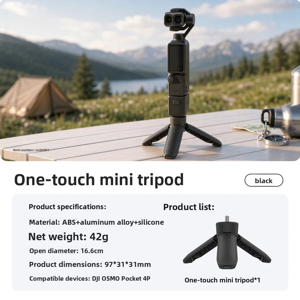 Mini One-Touch Open Tripod Stand for DJI Action Camera Pocket 4 Pro 3 teemdrop