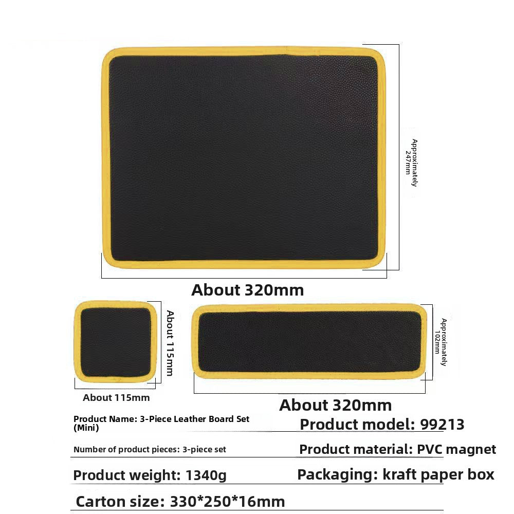 3-Piece Magnetic Tool Mat Set, Leather Organizer for Parts Storage