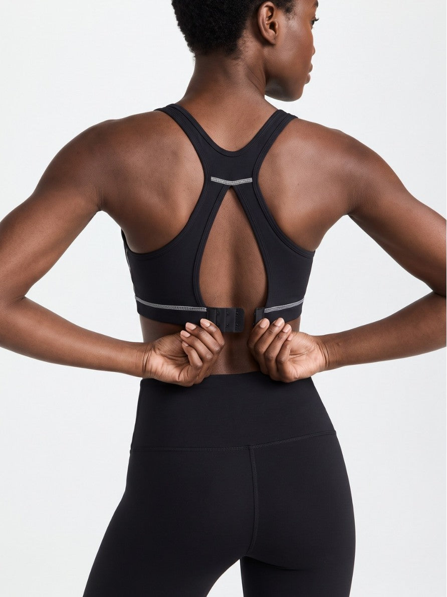 Women's shock-absorbing color-striped sports bra teemdrop