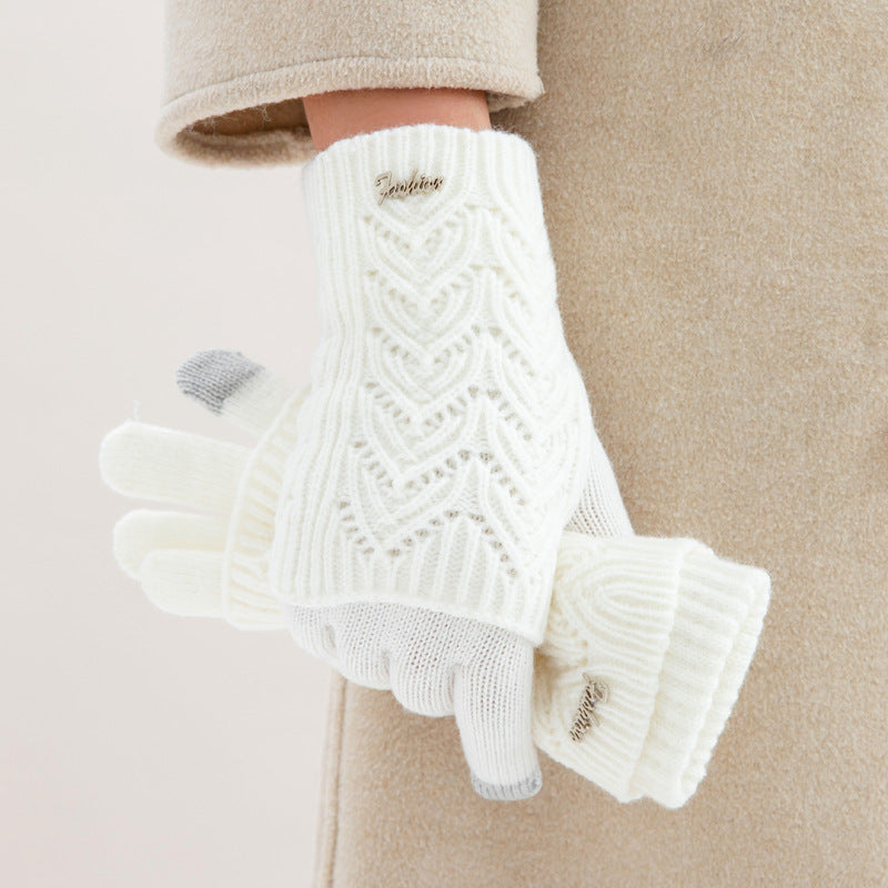 Letter-shaped heart-shaped plush gloves teemdrop