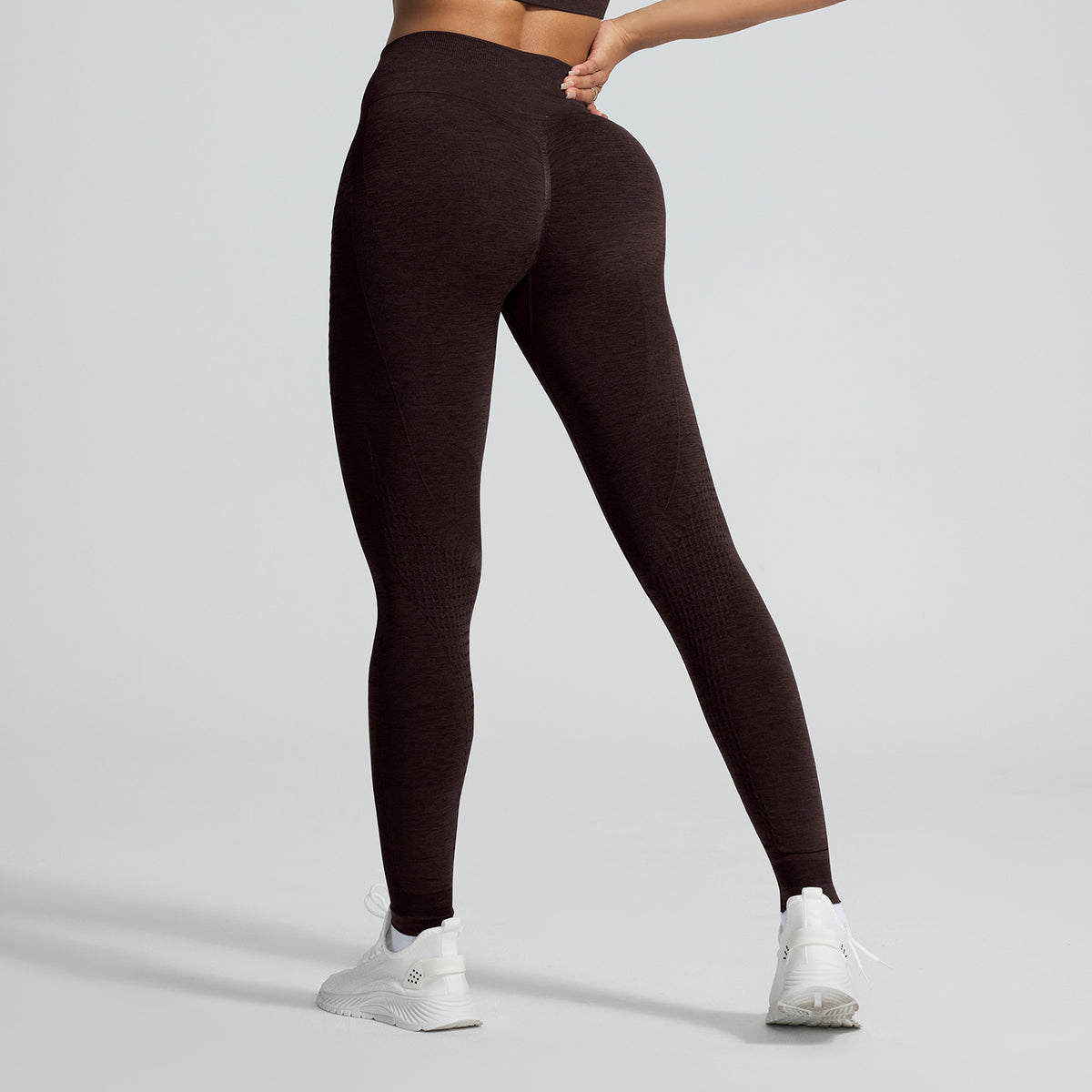 Women's Seamless Jacquard High-Waist Cropped Yoga Pants teemdrop
