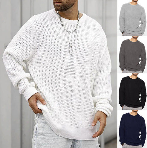 Sweater Long-Sleeved Round Neck Casual Men's Loose Pullover Knitwear teemdrop