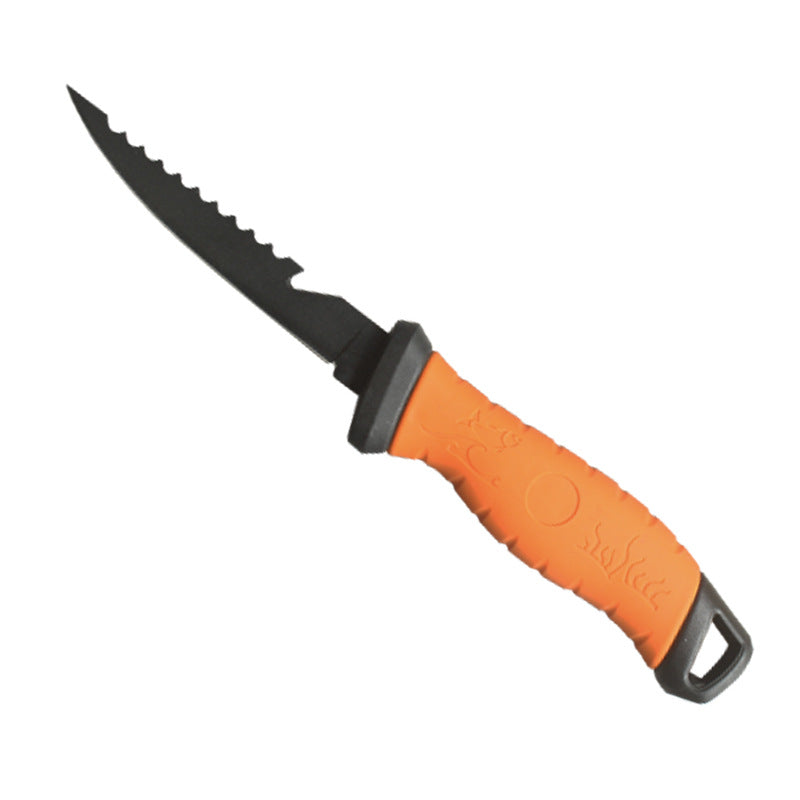 Portable Fishing Knife Set Non-Stick Meat Slicing Tool with Protective Cover Comfort Grip teemdrop