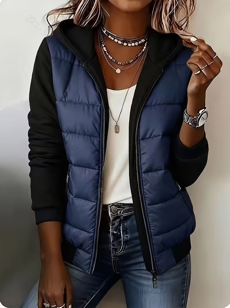 Women's Mid-Length Hooded Fleece-Lined Faux Shearling Coat teemdrop