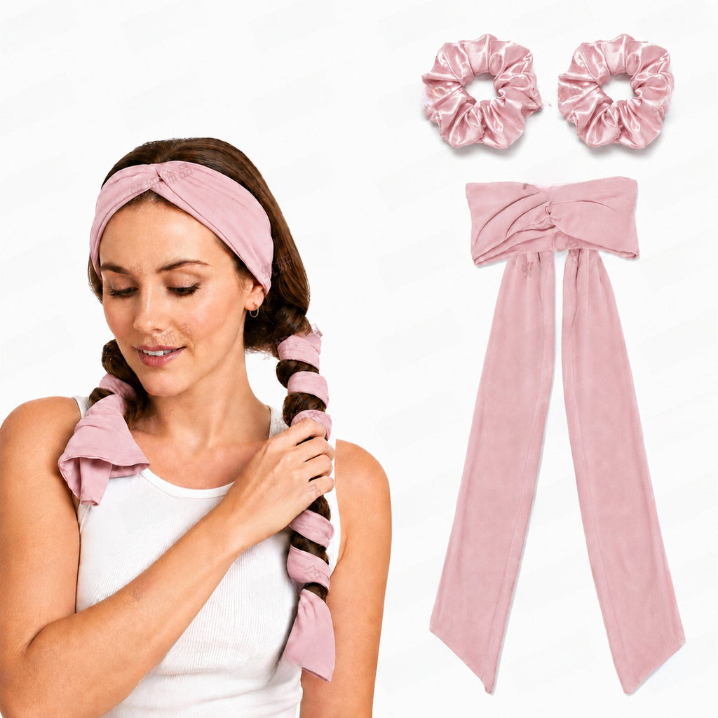 Heat-Free 2-in-1 Curling Hairband Magic Hair Curler Ribbon for Women teemdrop