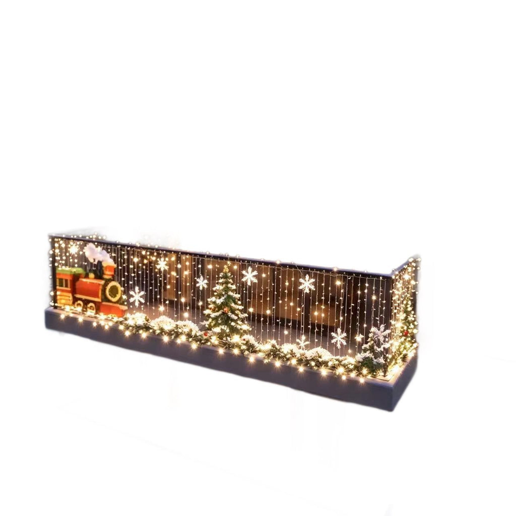Christmas LED Decorative balcony fence and courtyard holiday string lights teemdrop