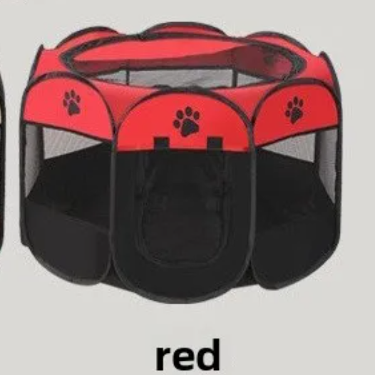 Foldable Waterproof Pet Tent Scratch-Resistant Cat Enclosure Breathable Paw Print Playpen