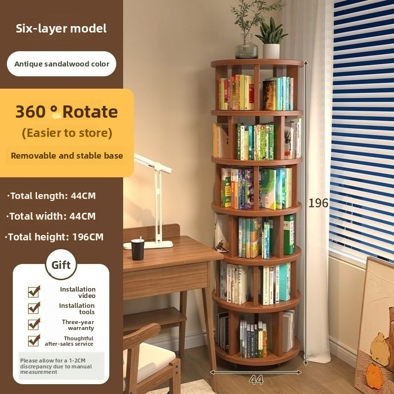 360-Degree Rotating Multi-Tier Bookshelf