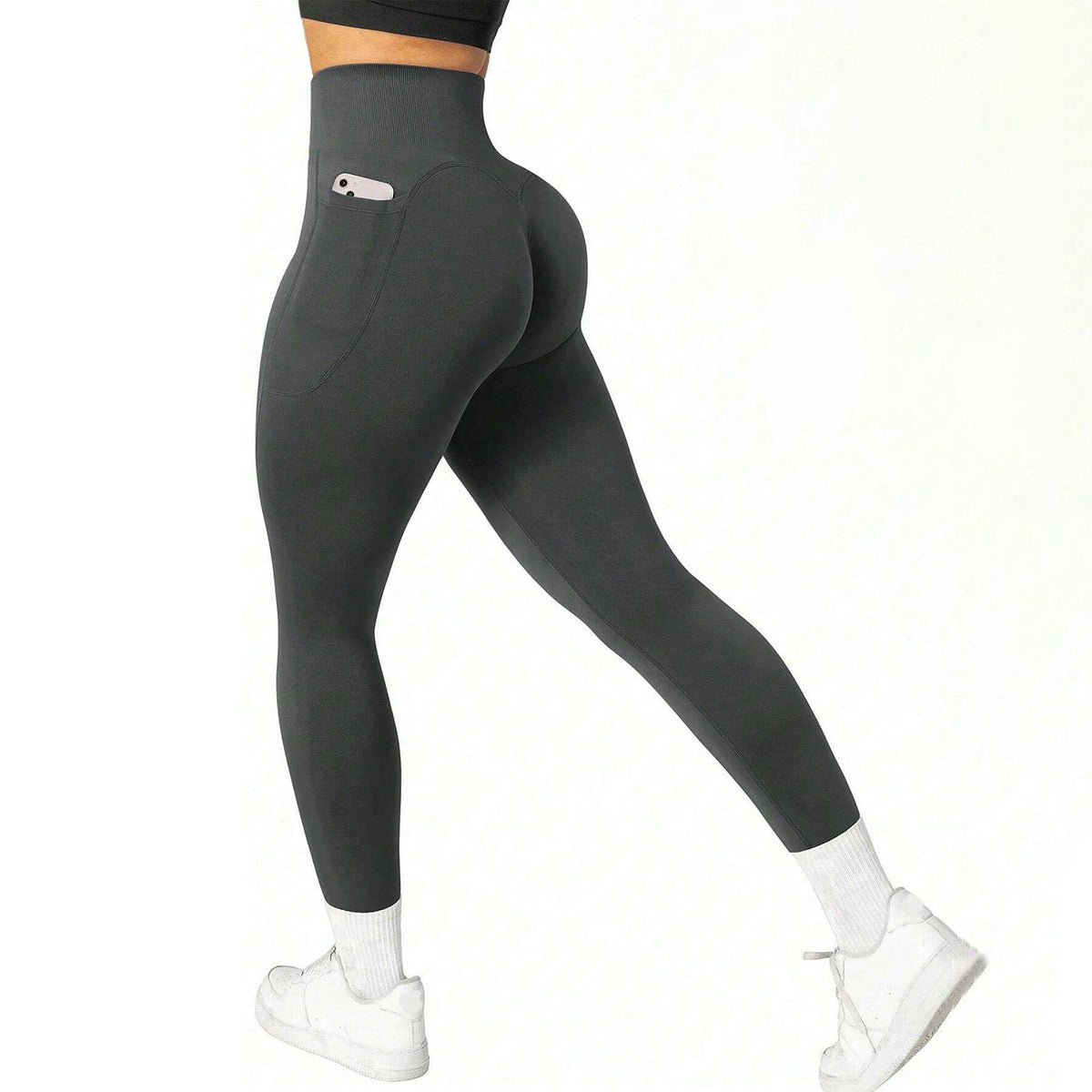 Women's high-waist pocketed athletic leggings