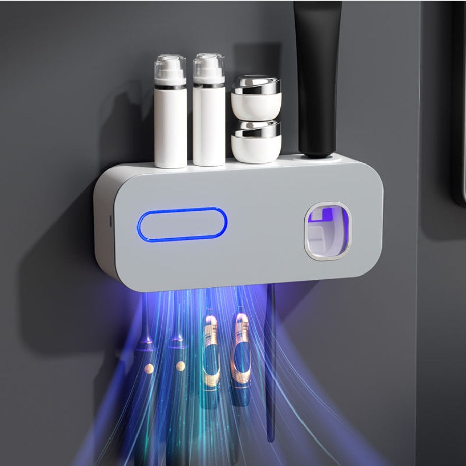 Smart UV Toothbrush Holder with Toothpaste Dispenser