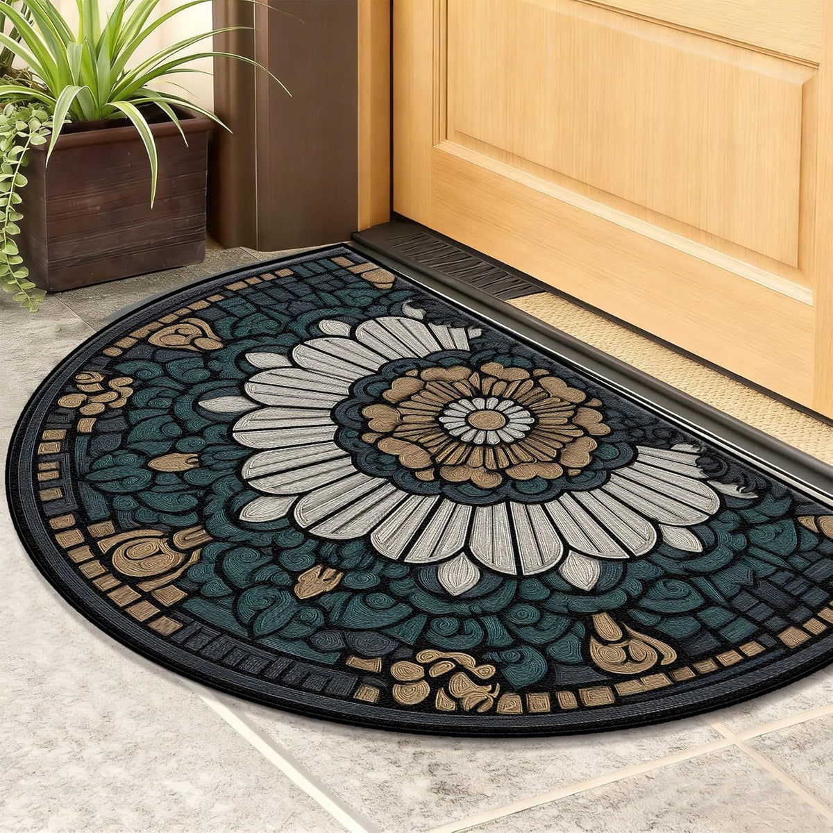 3D Vision Semi-Circular Floor Mat