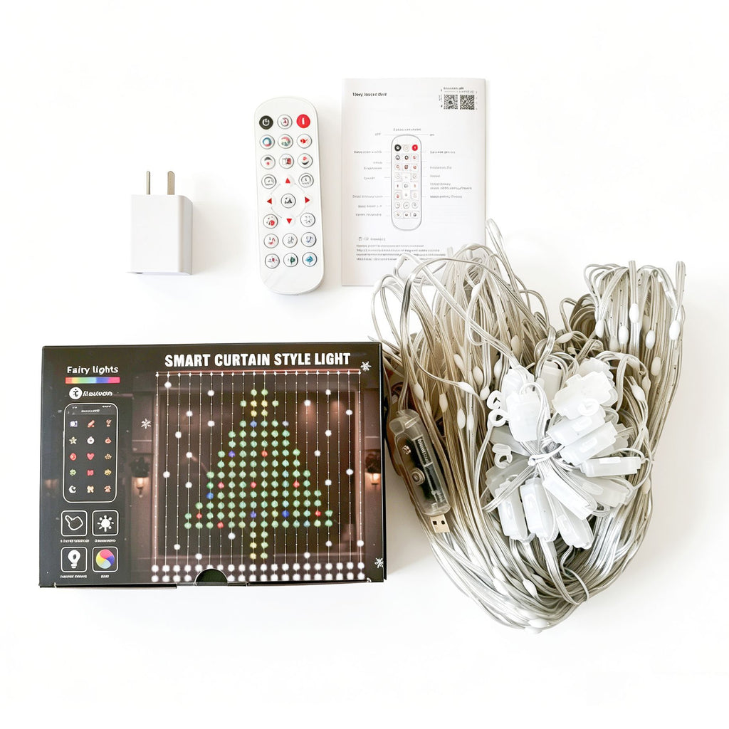 Smart App Controlled RGB Programmable LED Curtain Light with Dynamic Display Modes