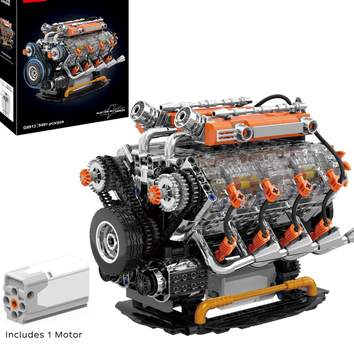 V8 Engine Model Assembly Building Block Toy