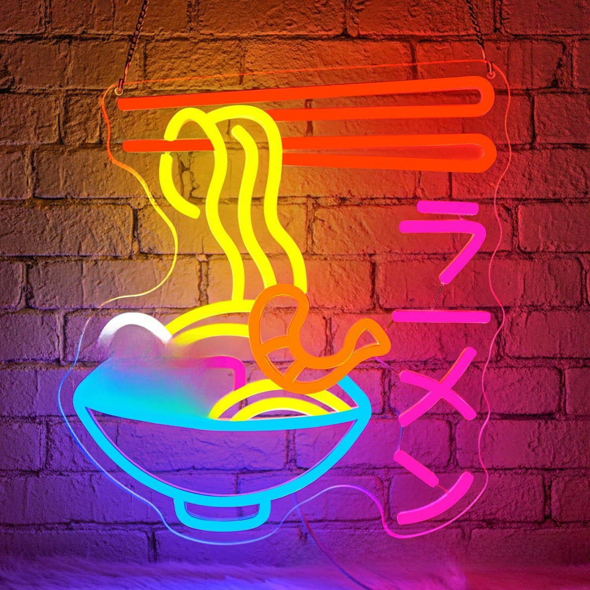 USB Dimmable LED Neon Sign, Cat Eating Noodles Light, Acrylic Animal Shaped Nightlight for Home Decor teemdrop