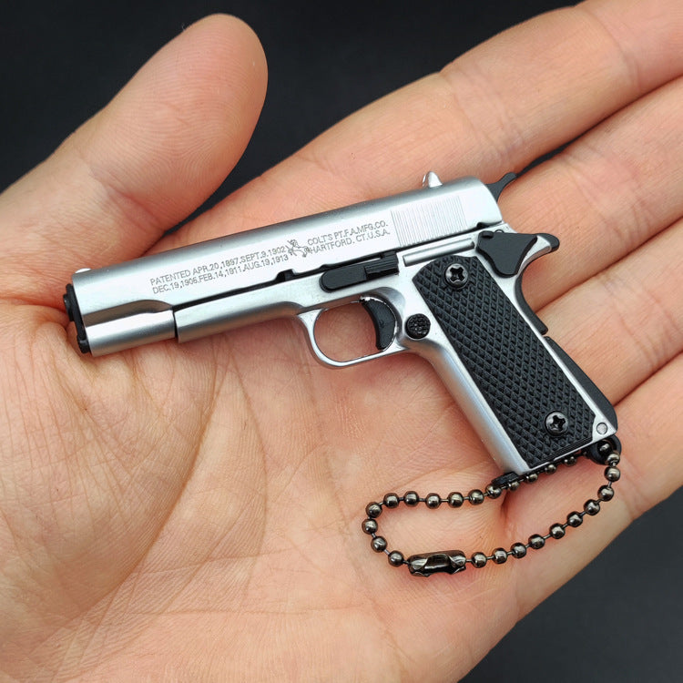 1:3 Scale 1911 Alloy Metal Gun Model Keychain Pendant, DIY Assembly
