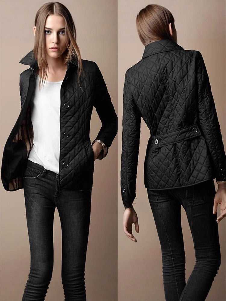 Elegant Lapel Slim Fit Thick Warm Cotton Coat teemdrop