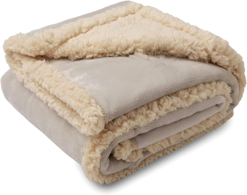 Waterproof Double-Sided Fleece Pet Blanket Machine Washable Thickened Comfort Mat teemdrop