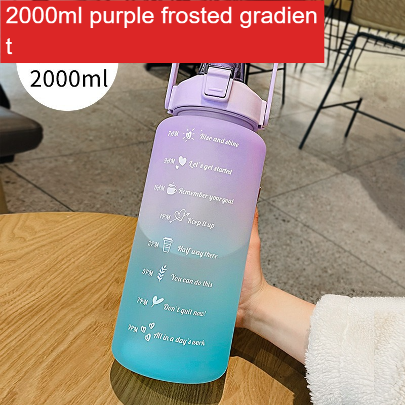 Portable fitness sports drinking straw water bottle teemdrop