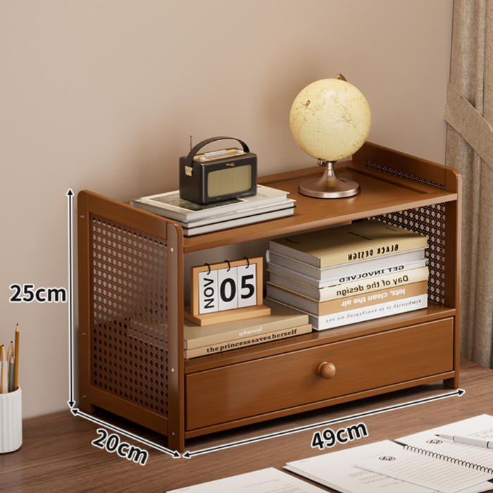 Minimalist Bamboo Multi-Layer Desktop Organizer Shelf teemdrop
