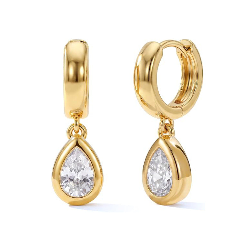 14K gold zircon earrings