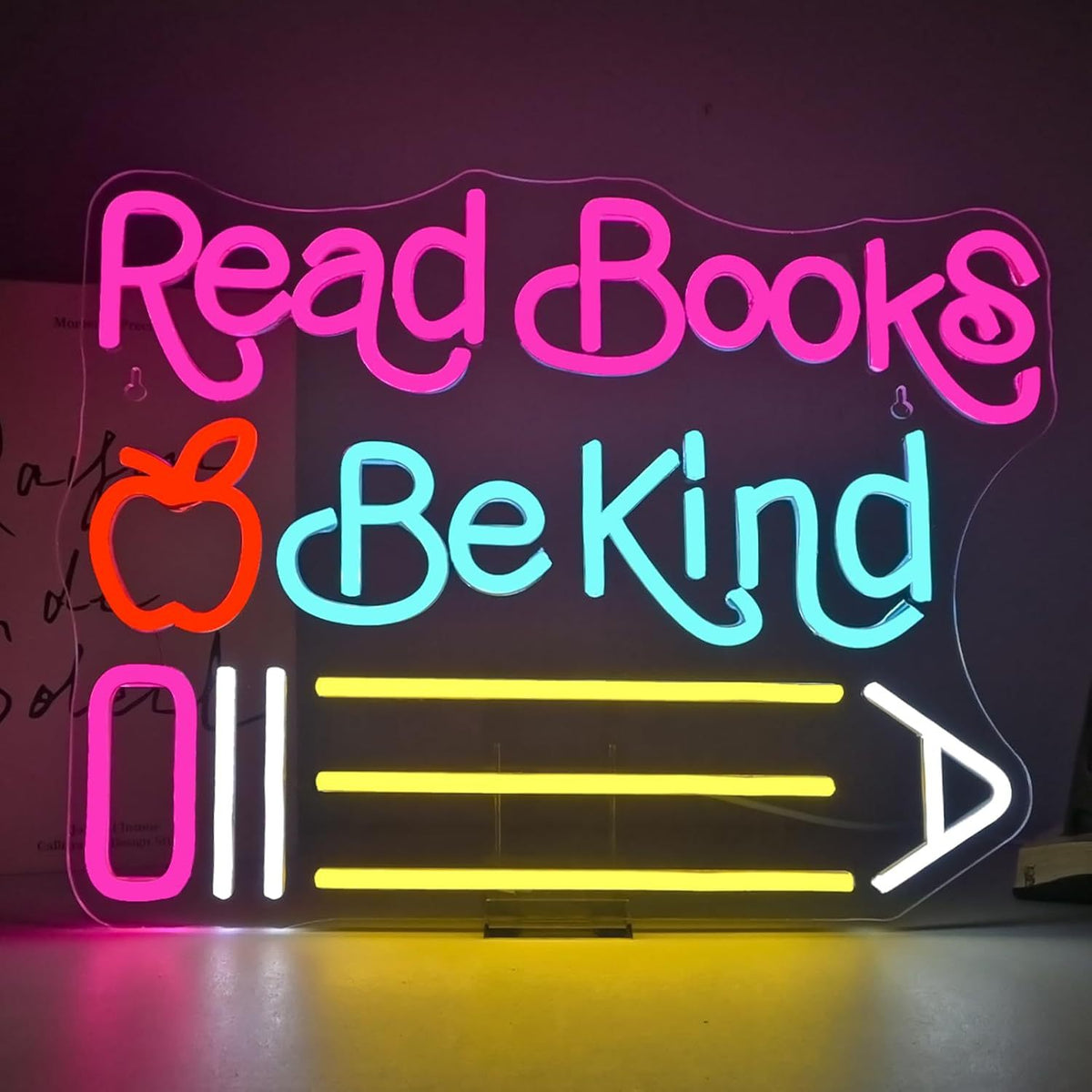 Dimmable LED Reading Neon Sign Wall Decor Light teemdrop