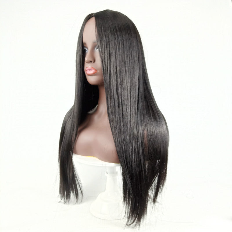 Long straight high-temperature fiber wig teemdrop