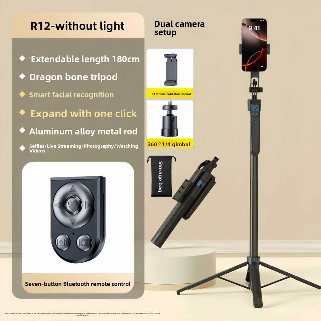 AI Facial Tracking 360 Rotation Camera Stand with LED Lights