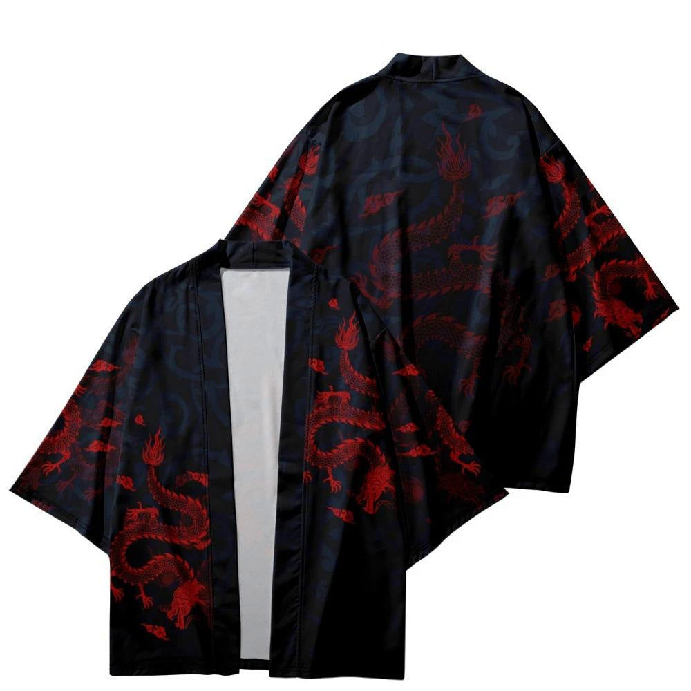 Traditional Print Open Front Cardigan Robe teemdrop