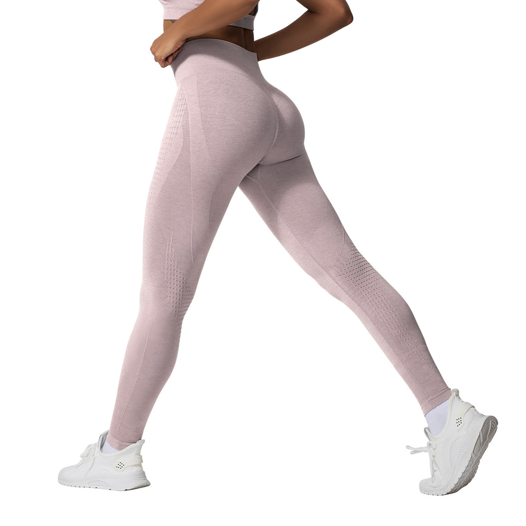 Women's Seamless Jacquard High-Waist Cropped Yoga Pants teemdrop