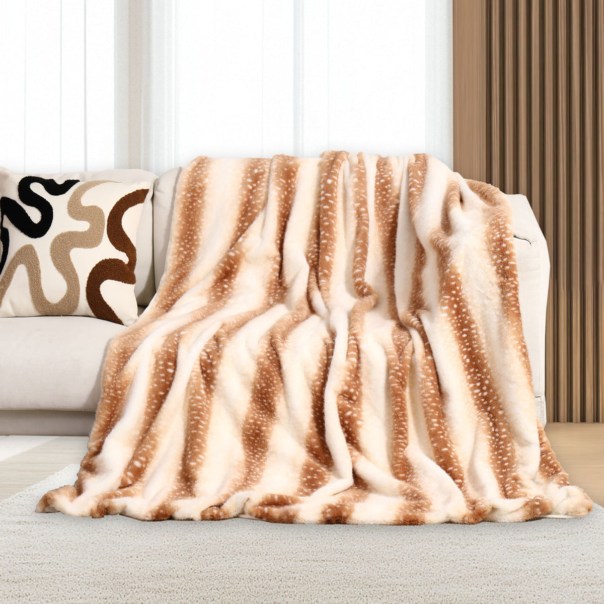 Soft Plush Deer Pattern Throw Blanket for Couch and Bedroom All-Season teemdrop