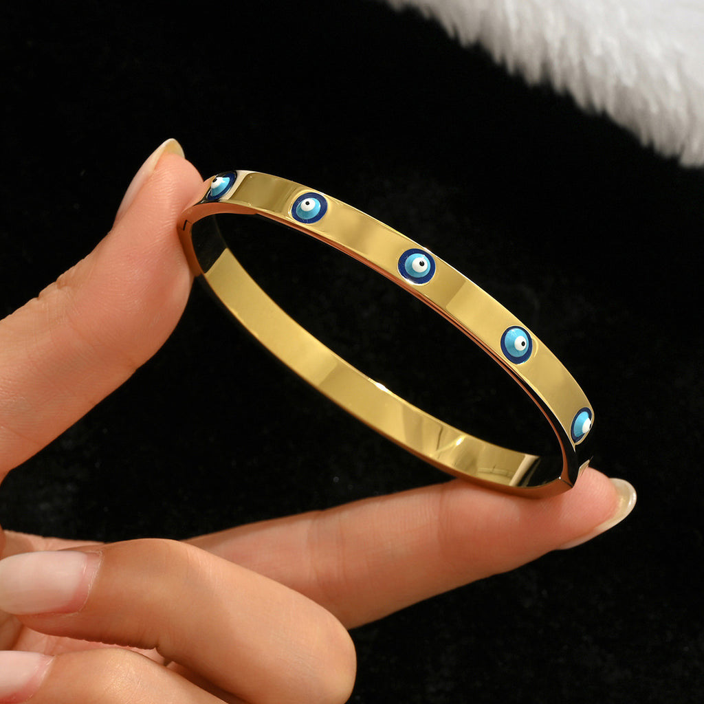 Gold-colored stainless steel bracelet teemdrop