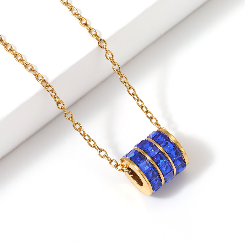 Birthstone Stainless Steel Adjustable Necklace