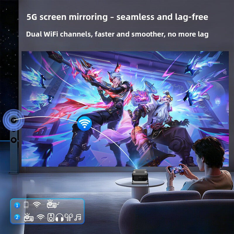 Ultra-high-definition 4K home wireless screen projection portable mini projector