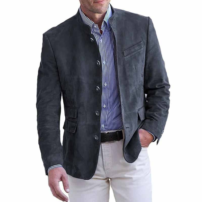 Men's casual suede trench coat
