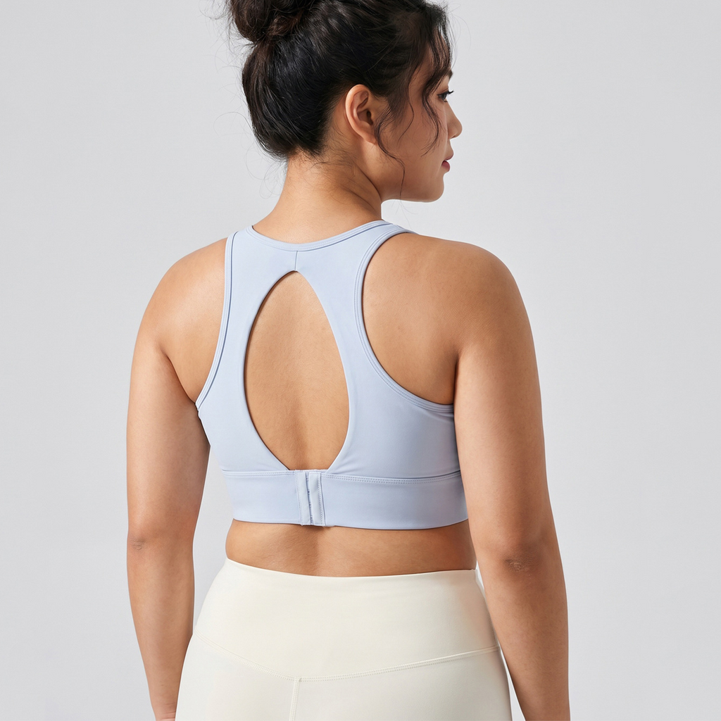 Women's High-Impact Hollow-Out Push-Up Sports Bra with Adjustable Back Clasp teemdrop