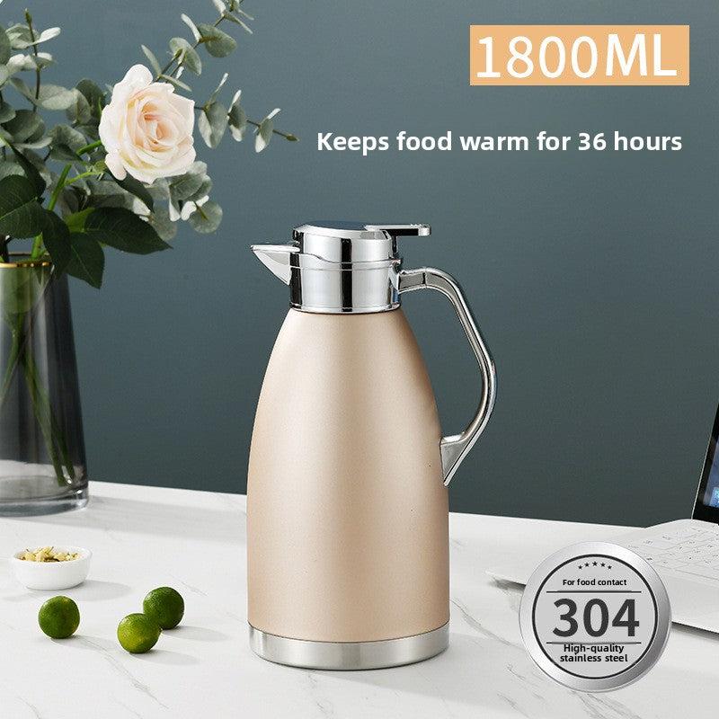 European Style Stainless Steel Vacuum Insulated Kettle teemdrop