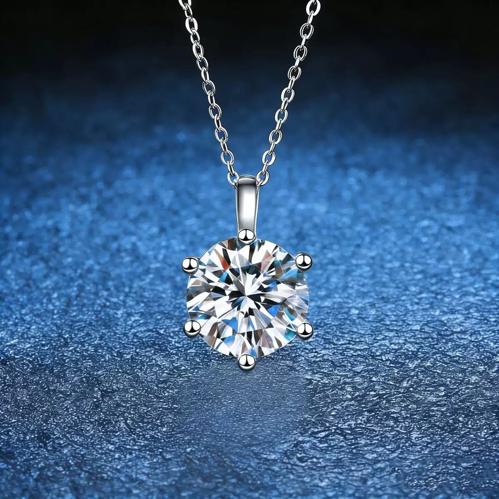 Six-prong zirconite collar necklace