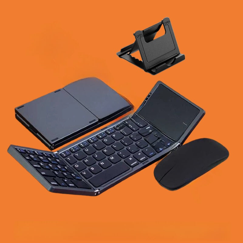 Foldable Bluetooth Keyboard with Touchpad and Mouse Set
