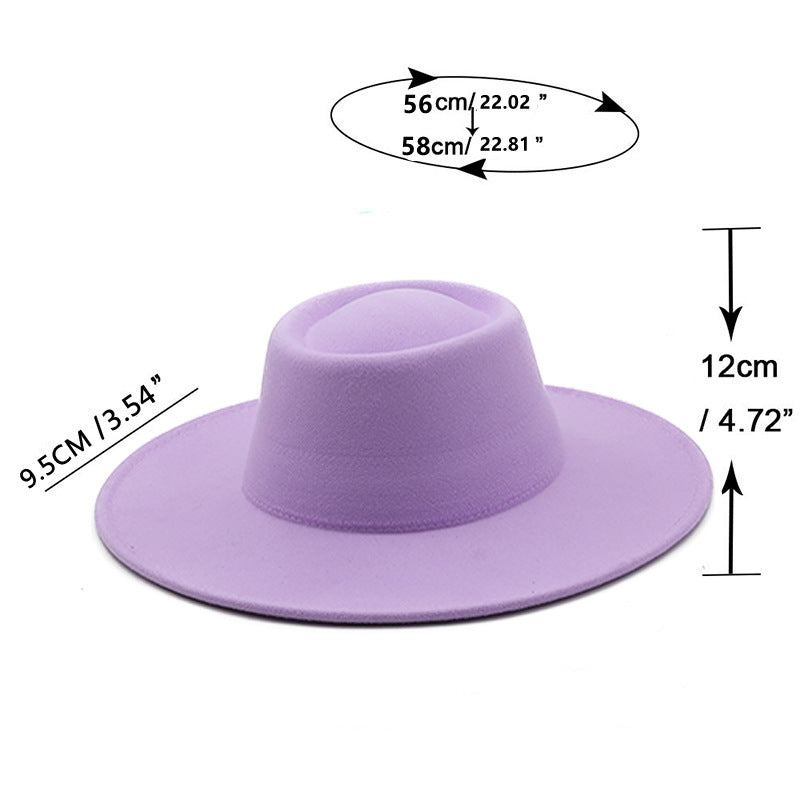 Unisex Wide Brim Woolen Hat teemdrop
