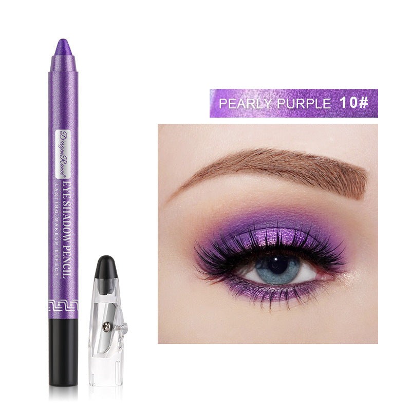 Pearlescent Creamy Eyeshadow Pencil with Built-in Sharpener Long-lasting Shimmer Eye Makeup