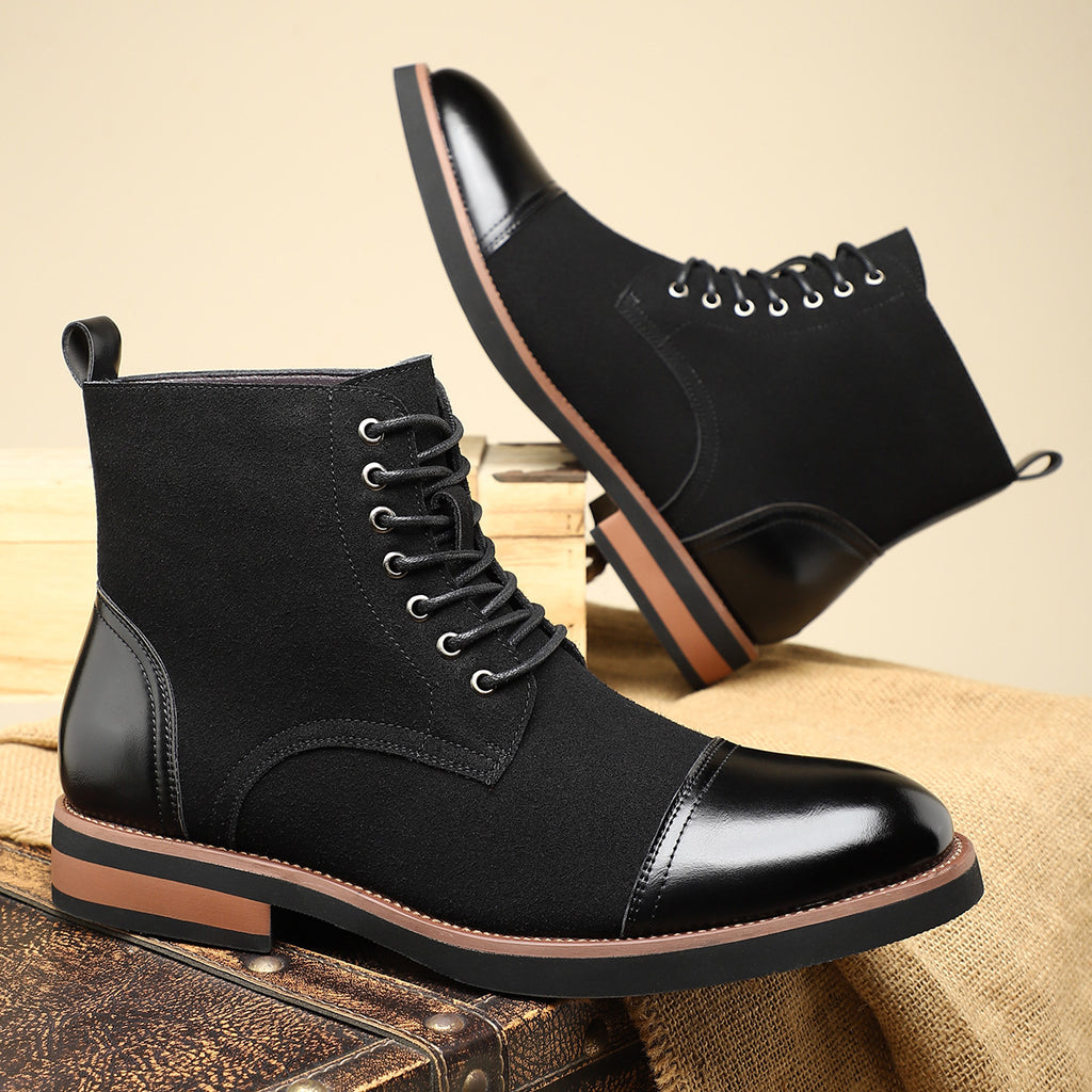 Versatile Casual Men's Leather Toe-Cap Martin Boots 28006 teemdrop
