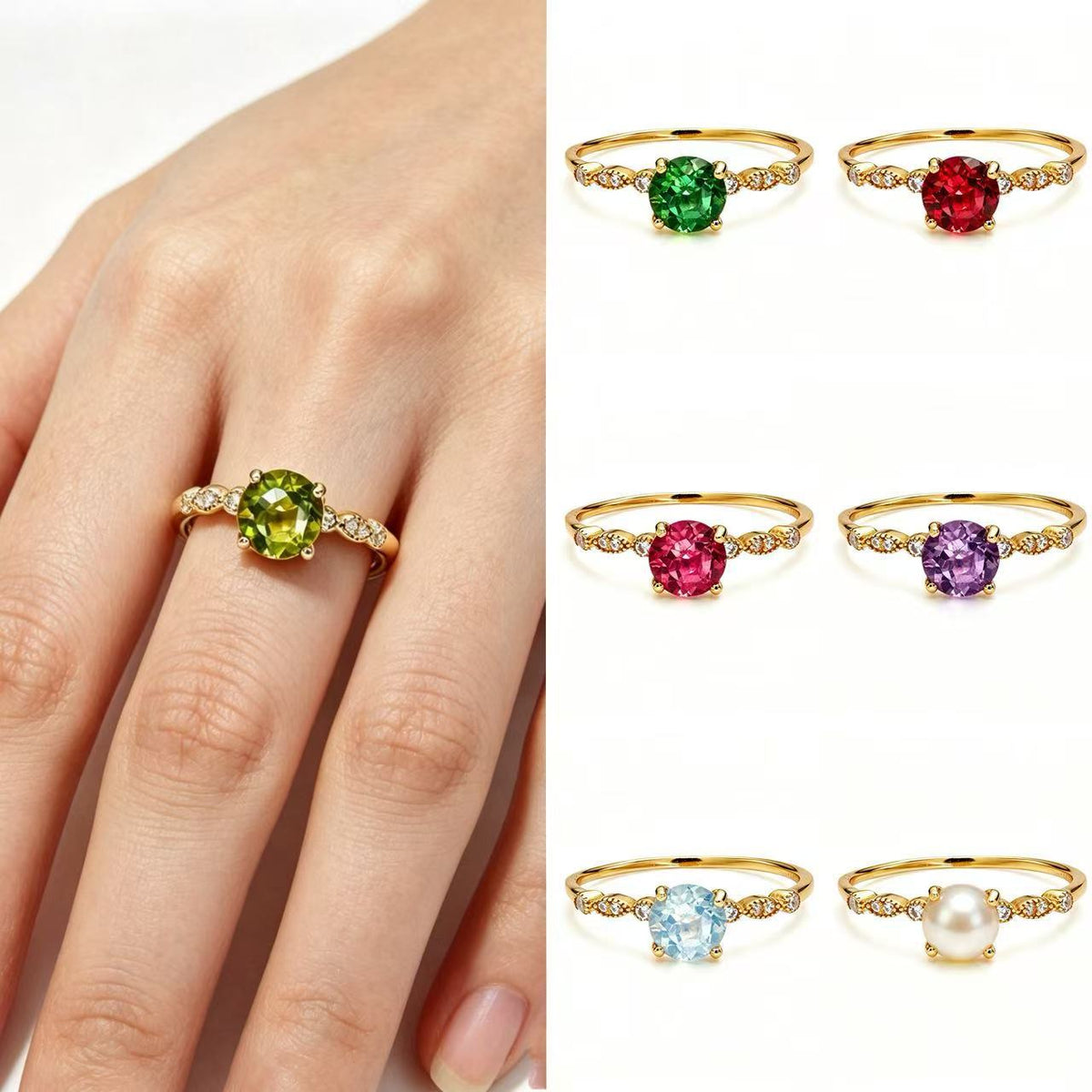 Twelve-month birthstone ring