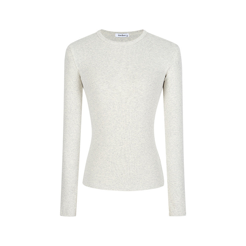 Women's Slim Fit Long Sleeve Cotton T-Shirt with Embroidery